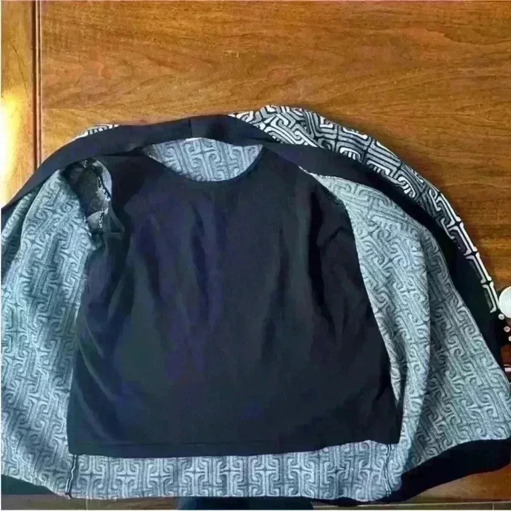 Anne Klein Black/White Print Cardigan Sweater With Tank Size XL EUC! - Picture 5 of 11